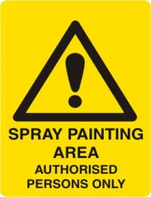 W 242 — WARNING - SPRAY PAINTING AREA